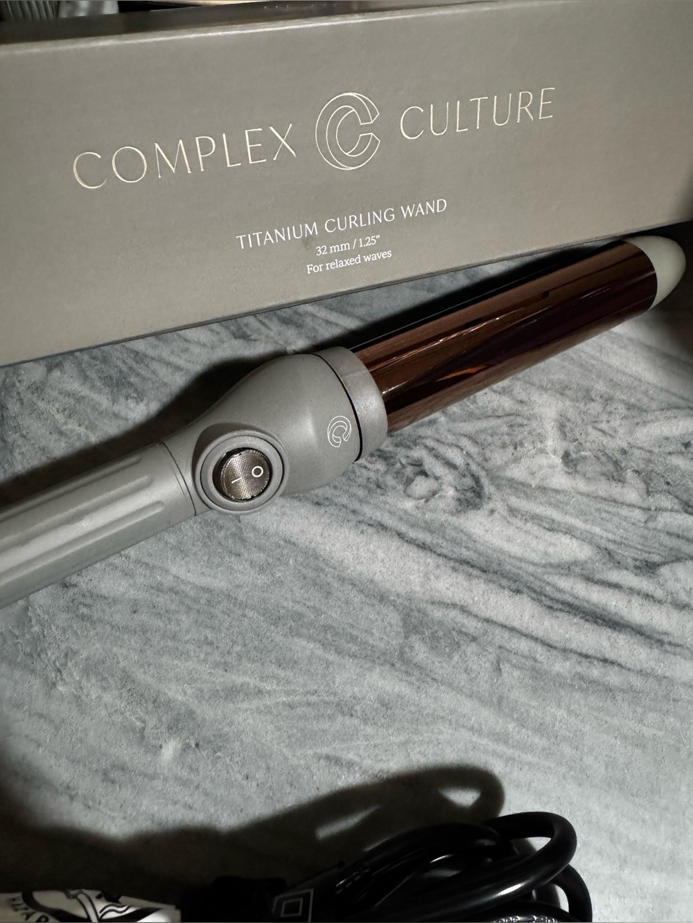 Titanium Curling Wand — Gray Handle with Brown Barrel